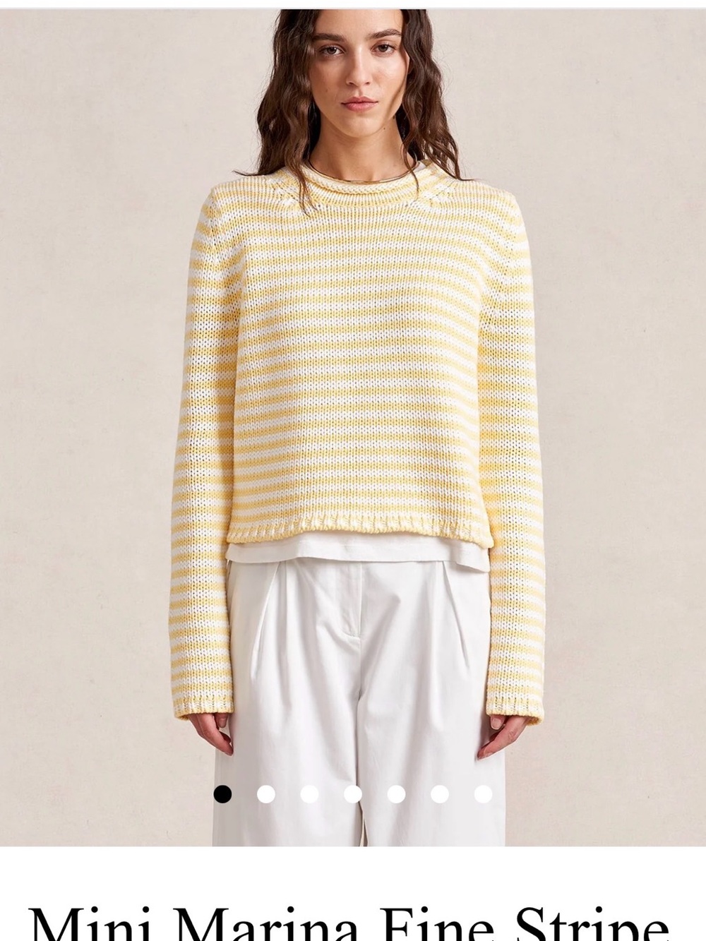La Ligne Mini Marina Fine Stripe Sweater - Yellow & White